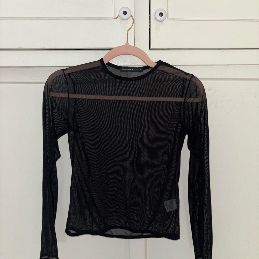 Brandy Melville Black Sheer Mesh top